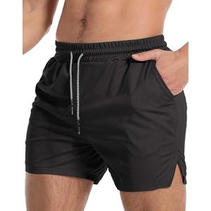 Aolesy Men's Gym Workout Shorts 5" Lightweight Bodybuilding Athletic Shorts Running Training with Zip Pockets & Towel Loop (Large)
