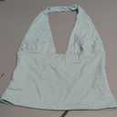 TiulZial Womens Backless Halter Tops Deep V Neck Sexy Crop Tank Top Open Back Sleeveless Slim Fit Y2k Summer Tops, Small