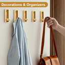 6Pcs Folding Coat Hook, Heavy Duty Wall Hooks Made of Zinc Alloy, Fold Up Hooks for Bathroom, Closet, Entryway, Pool and Kitchen, Easy Install with Screws (Gold)