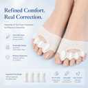 Upgraded Toe Separators & Toe Spacers for Women and Men - Podiatrist Recommended, Bunion Corrector, Foot Alignment and Pain Relief(1 Pair) (White)