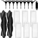 Replacement Parts Compatible with WYZE Robot Vacuum Cleaner WVCR200S Accessories, 2 Main Brushes, 6 Hepa Filters, 8 Side Brushes Attachment Spare Pack