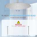 16 inch Ceiling Round Rain Shower Head Brushed Nickel - All Metal Stainless Steel 304, Full Body Round Rainfall Shower with 230 Silicone Nozzles