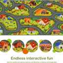 STARUIA Kids Car Rug for Playroom, 60" x 32" Washable Boys Baby Car Carpet for Kids Have Fun Safely, Educational Farm Road Play Rug Race Track Car Rugs Play Mat for Kid Room Bedroom Nursery