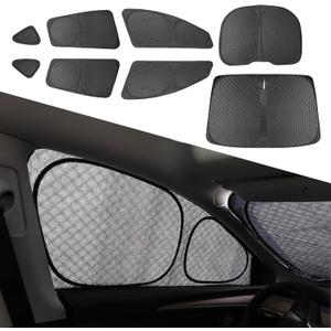 8PCS Upgraded for Tesla Model Y Window Shade Covers Thicker 5-Layer Material Sun Darker Windshield Sunshade Side Window Privacy Shade for Tesla Model Y Accessories 2024 2023 2022 2021 2020