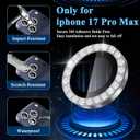2 x 2 Pack for iPhone 17 Pro Max Camera Lens Protector Bling