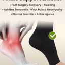 KEMFORD Ankle Compression Sleeve - 1-Pair, Plantar Fasciitis Braces - Open Toe Compression Socks for Swelling, Sprain, Neuropathy, Foot Arch Support for Men and Women - 20-30mmhg, M, Black