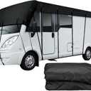 Caravan Cover 210D Oxford Cloth Weather-Resistant RV Caravan Roof Cover, 21x10 Ft Foldable Motorhome Roof Tarpaulin Protection Fit for RV Travel Car Top