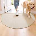 Door Mat 48" x 32", Half Circle Non Slip Washable Entry Rug, Low Profile Absorbent Doormat for Front Door, Back Door, Entryway, Kitchen Soft Semicircle Indoor Floor Mat, Khaki