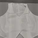 SweatyRocks Women's Solid Button Front Crop Waistcoat V Neck Sleeveless Blazers (Medium, White)