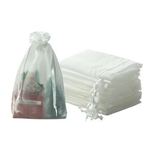QIANF 20 Pcs White Small Organza Bags 6X9 inch for Wedding Favors with Drawstring, Mini Mesh Gift Bags Jewelry Pouch for Candy Bridal Shower Party Favor Baby Shower Christmas