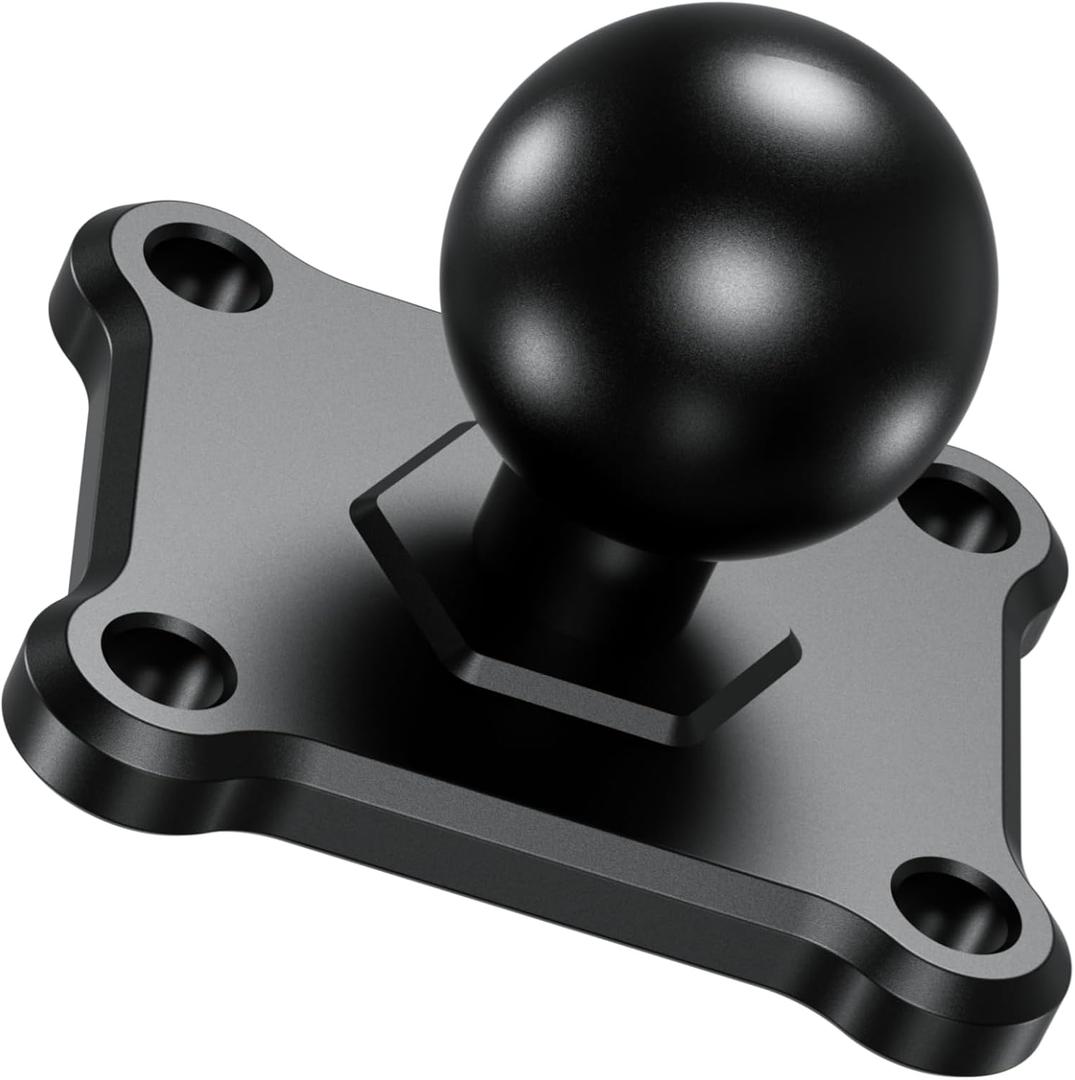 BRCOVAN 1'' Ball Mount Base with Aluminum Alloy 4-Hole AMPS Square Plate Compatible with RAM Mounts B Size 1 Inch Ball Double Socket Arm