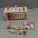 Joyreal Montessori Toys for 1 Year Old Girl Gift - Pink Wooden Hammering Pounding Toy with Xylophone & Fishing Game - Toddler Learning Activities for Kids 1+ 2 3 Year Old Christmas Birthday Gifts