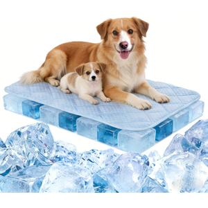 Dog Cooling Mat, Cooling Mat for Dogs, 44"x32" Cats Cooler Pad, Premium Pets Cool Bed for Crate Kennel, Indoor Cats Cool Sleeping Bed, Q-MAX >0.45,