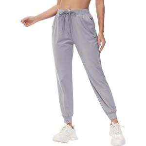 Yundobop Women's Joggers Pants Running Sweatpants with Pockets Drawstring Athletic Tapered Pants for Lounge, Yoga Dusty Grey, Size: M