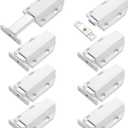 Zonon 8 Pack Magnetic Push Latch Heavy Duty Push to Open Cabinet Hardware Release Touch Latch and Catch Press Out Magnet for Large Door Cabinet Kitchen Drawer Lock (White)
