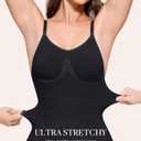 BRABIC Waist Trainer Bodysuit for Women Tummy Control Shapewear Round Neck Seamless Butt Lifter Full Body Shaper (Black, M)