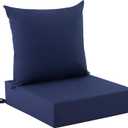Outdoor Cushions for Patio Furniture, Outdoor Seat Cushion Set 24 x 24 x 5.75 Inch, Waterproof & Fade Resistant Outdoor Chair Cushions, Deep Seat Patio Cushion with Removable Cover, Navy Blue