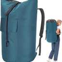 Backpack Laundry Bag, 115L Heavy Duty Extra Large College Laundry Backpack, Dirty Clothes Bag with Shoulder Straps, Laundry Hamper Bag with Drawstring Closure for College Dorm, Apartment Teal