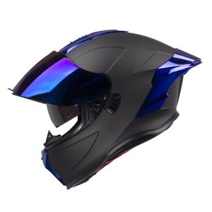 Motorcycle Helmets, Full Face Motorcycle Street Bike Helmet, DOT Approved Model-LW600, Size XL Blue
