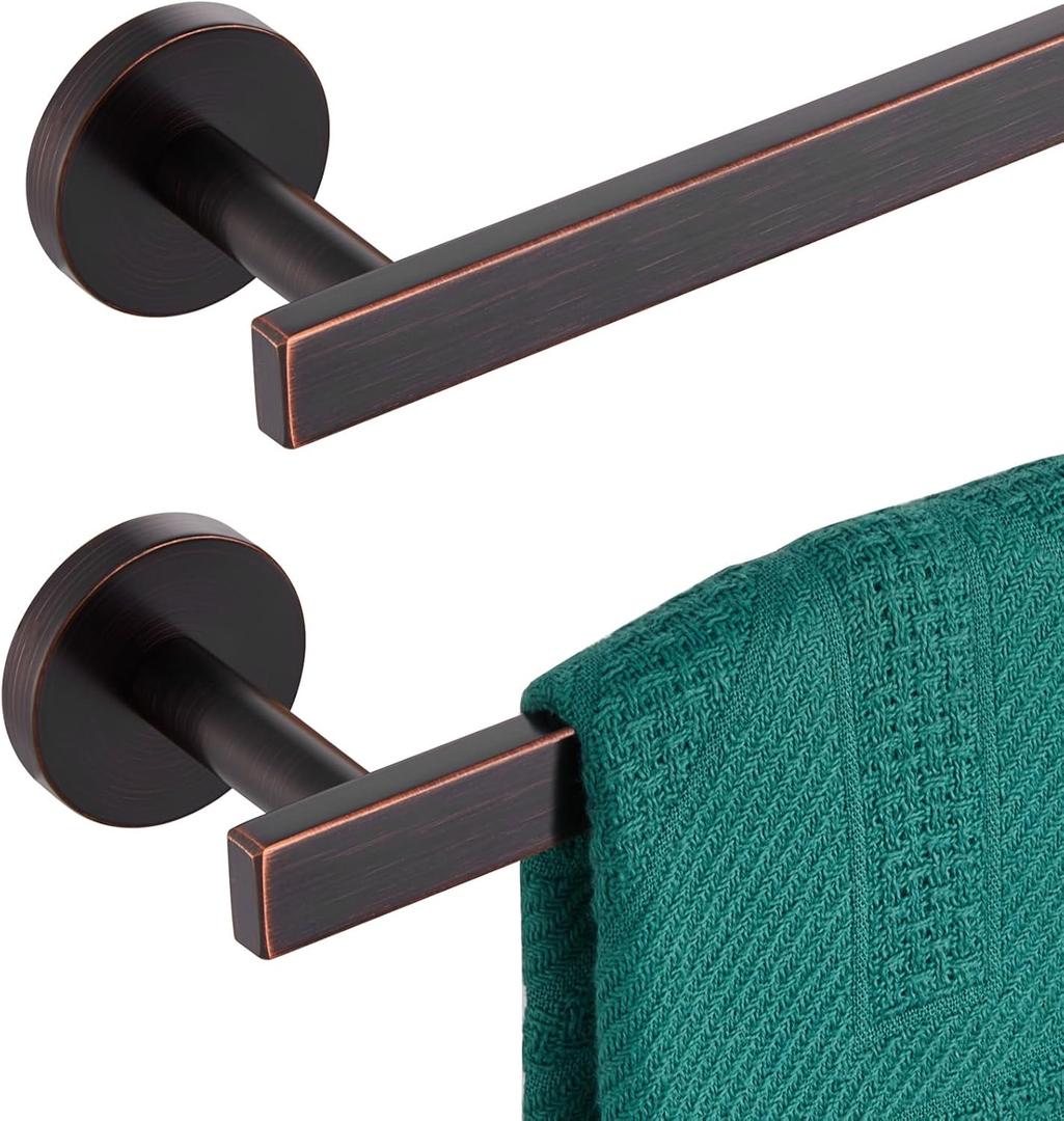 32 Inch Bathroom Towel Bar Bath Towel Rack Kitchen Towel Holder Long Towel Rails Wall Mounted SUS304 Stainless Steel 2 Pack Oil Rubbed Bronze AN4001ORB-L32-P2