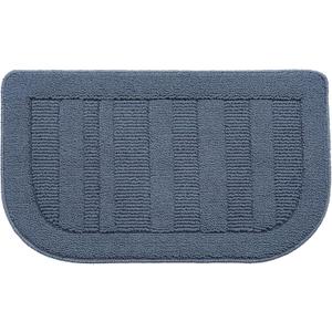 BEQHAUSE 30x18 Inch Kitchen Rug Mat Durable Kitchen Rugs Non-Slip Washable Absorbent Kitchen Mats for Floor Dirt-Resistant Semicircular Kitchen Mat (Blue)