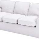 The Heavy Duty Cotton Ektorp 3.5 Seat Width: 98" (Not Regular 3 Seat) Sofa Cover Replacement Compatible for IKEA Ektorp Three and Half Sofa Cover, an Ektorp Sofa Slipcover Replacement (Pure White)