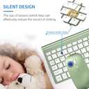 Wireless Keyboard and Mouse Ultra Slim Combo, TopMate 2.4G Silent Compact USB 2400DPI Mouse and Scissor Switch Keyboard Set with Cover, Batteries Included, for PC/Laptop/Windows/Mac - Green White