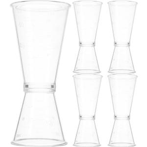 iplusmile 10 Pack Double Head Bartender Jigger Set Clear Plastic Measuring Cups 20-40Ml Accurate Cocktail Ounce Cups Bar Tool for Mixing Drinks