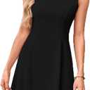 Plustrong Women's Sleeveless A Line Elegant Mini Dress Summer Short Cocktail Party Dresses, S