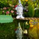 Garden Gnome Statue with Solar Lights Lantern,Outdoor Sculpture Home Decor for Yard Lawn Balcony Patio Porch,Gardening Gifts for Mom Women Grandma