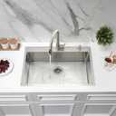 30 Inch Drop In Kitchen Sink with Faucet Combo, Jshozzy 30 x 18 Kitchen Sink Drop In 18 Gauge Stainless Steel Single Bowl Topmount Handmade Deep Basin, 30"Lx18"Wx10"D
