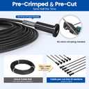 Muzata 2-4ft Black Complete Cable Railing Kit for Stairs Pre-Crimped 36 Inch Cable Railing System with Post Handrail Length Adjustable Easy DIY with User Guide Complete Set RC09