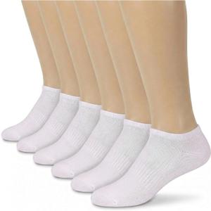 No Show Socks for Men & Women - Stylish Cotton Comfort Running Socks- Low Cut Ankle Length Anti Slip Socks (Medium, 6-pairs White)