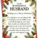 2 x Christmas Card for Husband, Merry Christmas Gift Card for Husband