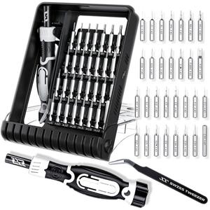 Precision Screwdriver Set 32 Pieces Small Magnetic Screwdriver Bits Electronic Repair Kit with Tweezers, Suitable for Repairing Mobile Phones, Laptops, Cameras