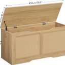 HOOBRO Storage Bench, 39.3" Toy Box, Rattan-Like Storage Chest, Sturdy Entryway Bench Supports 220 lb, Toy Chest, Safety Hinge, U-Shaped Opening, Easy Assembly, Natural NL11CW01