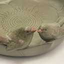 Large Ceramic Bird Bath Bowl Only, 10" Shallow Ground Bird Bath, Handmade Ceramic Birdbath Bowl for Outdoors, Wildlife Water Bowl for Outside, Garden, Tabletop, Balcony and Lawn