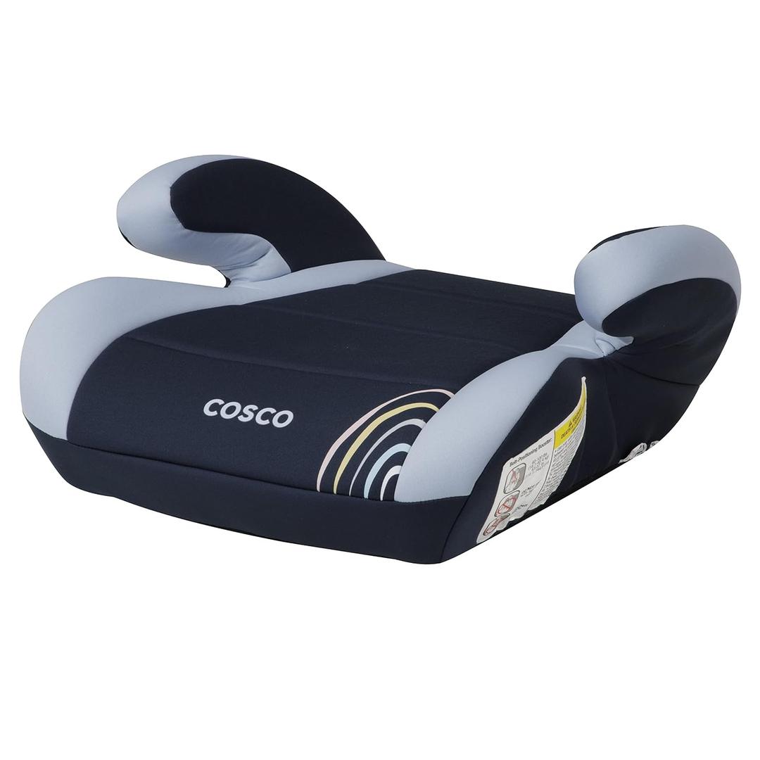 Cosco Topside Backless Booster Car Seat, Lightweight Booster Seats for Cars 40-100 lbs, Backless Booster Seat for Car, Rainbow, Manufacture Date 02/04/2026