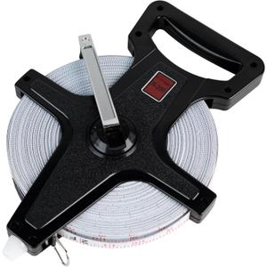 Champion Sports Open Reel Measuring Tapes Durable Hand Crank with Metal Spike, Dual-Sided Feet & Meters, Perfect for Track & Field and Long Jump, 200 Feet/60 Meters
