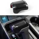 Car Gear Shift Knob Trim Cover Sticker ABS Carbon Fiber Interior Decal for Ford F150 2021 2022 2023 2024 Accessories