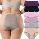 Incontinence Underwear for Women, Plus Size Women's Incontinence Panties, Cotton Overnight Protective Briefs, 6Pcs,Multi Colored,4XL