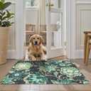 Lahome Floral Entryway Rug - 2x3 Small Throw Kitchen Rugs Non-Slip Washable Bedroom Rugs Blue Paisley Print Bathroom Mat Accent Distressed Doormat Floor Carpet for Laundry Room Living Room Office