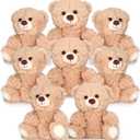 Jenaai 8 Pcs 10 Inch Bear Stuffed Animals Bulk Cute Baby Shower Small Plush Bears Party Favors for Baby Shower Wedding Birthday Graduation Centerpiece Decoration(Stylish,Light Brown)