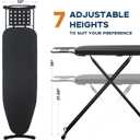 Ironing Board Full Size, RAINHOL 54"x13" Heavy Duty Compact Ironing Board with Iron Rest, Heat Resistant Cover with Ultra Thick Padding, Height Adjustable Sturdy Iron Stand, Black