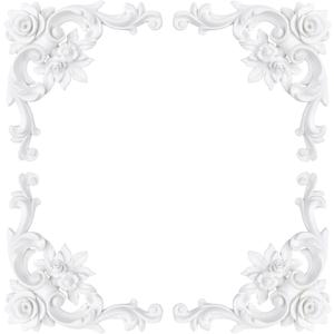 Corner Molding Ornament for Walls, French Style Decorative Accent with Floral Pattern, Rose Style Small, 4 Pieces