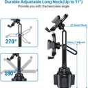 Miracase [Upgraded Version] Cup Phone Holder for Car, Universal Adjustable Long Neck Car Phone Mount Cradle Friendly Compatible with iPhone Samsung Google and All 4.0-7.0 inches Smartphones