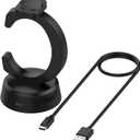 Disscool Replacement Charging Dock Compatible with Google Pixel Watch 3/Pixel Watch 2 Non-Slip Silicone Stand Charger Base Holder Type C Extension Cord Cables(Black)