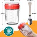 EONJOE Overnight Oats Containers with Lid and Spoon - 16oz Glass Mason Jars for Meal Prep, Yogurt,Pudding- Set of 4 (Orange+Fruit green+Blue+Purple)