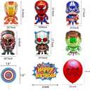 Birthday Decoration,Birthday Party Supplies,birthday Banner,Balloons,Toppers Cake Toppers,6 Pcs Large Foil Balloons for Kid's boy Girls