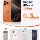 TORRAS Magnetic Shockproof for iPhone 17 Pro Case, Compatible with MagSafe, Military-Grade Drop Protection, Camera Control, DIY Button, Slim Translucent Phone Case for iPhone 17 Pro, Orange